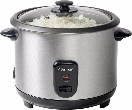 Bestron Rijstkoker 1.8L ARC180 - 8 personen - Chroom, Witgoed en Apparatuur, Slowcookers, Nieuw, Timer, Ophalen of Verzenden