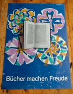 Vintage 'Bücher machen Freude' Poster, Verzamelen, Rechthoekig Staand, Ophalen of Verzenden, Zo goed als nieuw, A1 t/m A3