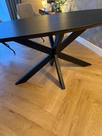 Zwarte Deens ovaal eettafel, Ophalen, 100 tot 150 cm, Eikenhout, Zo goed als nieuw