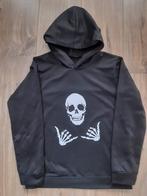 Jongens Zwart Skelet Hoodie, Trui Maat 150, Ophalen of Verzenden, Zo goed als nieuw, Jongen, Trui of Vest