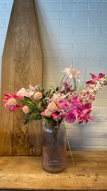 Prachtig zijdenbloemen boeket in roze tinten, NIEUW beschikbaar voor biedingen