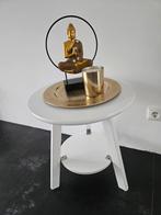 Bijzettafel kleur wit, Minder dan 55 cm, Gebruikt, Rond, Hout