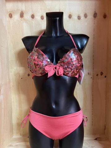 Twinset halter bikini 85c /42 en 90c /44 glitter rosa beschikbaar voor biedingen