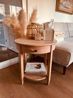 Tafel bijzettafel rond met lade, Huis en Inrichting, Tafels | Bijzettafels, Ophalen, Rond, 60 cm of meer