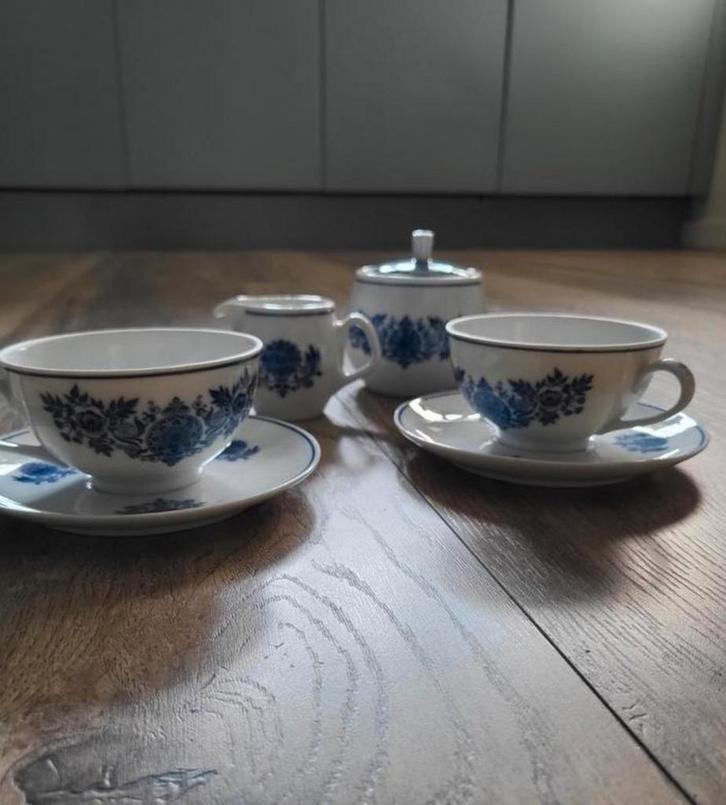 Vintage Société Céramique Maastricht servies – 4-delig, Huis en Inrichting, Keuken | Servies, Kop(pen) en/of Schotel(s), Overige stijlen