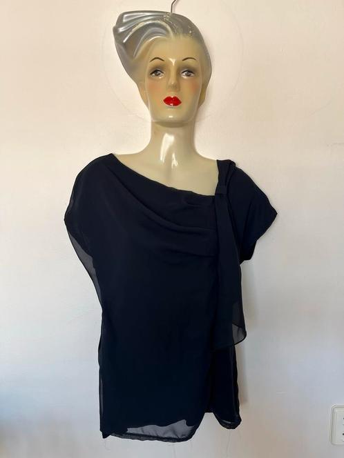 WE chique S gedrapeerde koningsblauwe top kantoor egf, Kleding | Dames, Tops, Zo goed als nieuw, Maat 36 (S), Blauw, Korte mouw