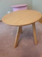 Solid oak side table 40cm/ Massief eikenhouten bijzettafel, Minder dan 45 cm, Minder dan 55 cm, Rond, Ophalen of Verzenden