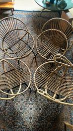 4 vintage rotan stoeltjes, Ophalen, Zo goed als nieuw, Bruin, Twee