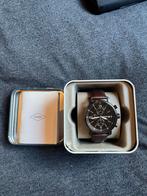 Fossil Herenhorloge met lederen band, Leer, Staal, Polshorloge, Ophalen of Verzenden