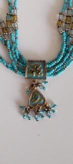 Fraai turquoise kralen ketting, Verstelbaar, Blauw, Ophalen of Verzenden, Zo goed als nieuw
