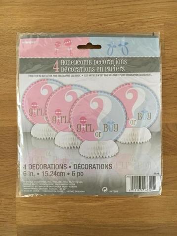 Honeycomb Boy or Girl - 4 st | gender reveal - babyshower beschikbaar voor biedingen