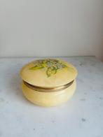 Vintage albasten doosje bloemen sieradendoosje opbergdoos, Ophalen of Verzenden