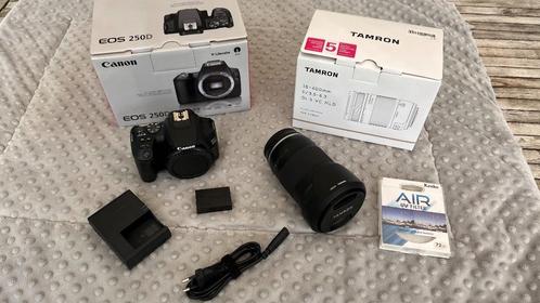 Canon 250D + Tamron 18-400mm, Audio, Tv en Foto, Fotocamera's Digitaal, Zo goed als nieuw, Spiegelreflex, Canon, 8 keer of meer