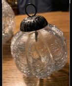 Mooie glazen kerstbal hoog 8 cm . Craquelé glas, perfect, Ophalen of Verzenden