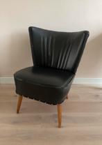 Vintage zwart skai cocktail stoeltje., Ophalen of Verzenden, Gebruikt, Overige materialen, 50 tot 75 cm