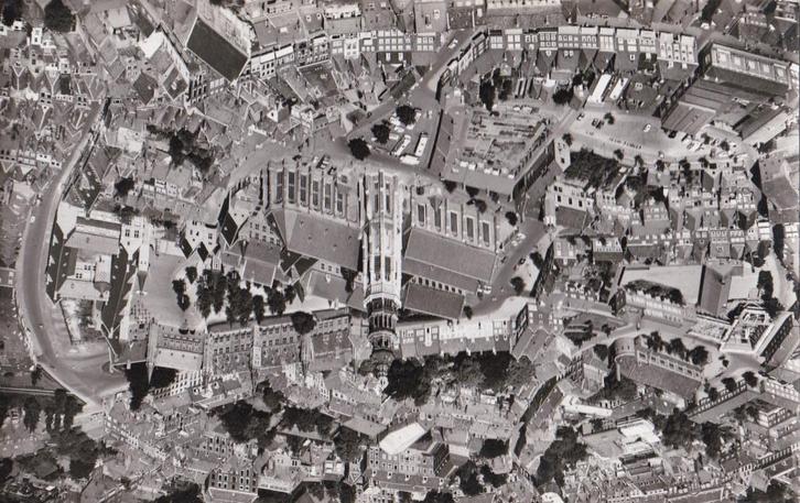 middelburg luchtfoto centrum  klm, Verzamelen, Ansichtkaarten | Nederland, Noord-Brabant, Voor 1920, Ophalen of Verzenden