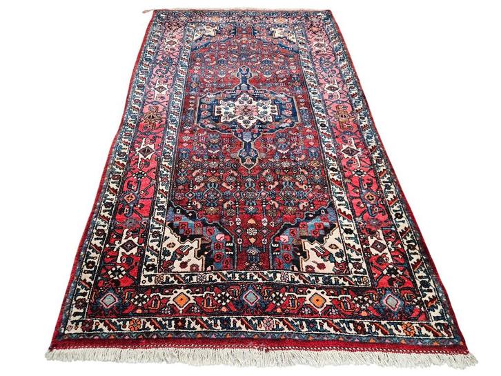 Handgeknoopt Persian wol Husseinabad tapijt Bidjar 117x208cm, Huis en Inrichting, Stoffering | Tapijten en Kleden, Gebruikt, 100 tot 150 cm