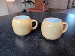 Twee koffiebekers geel/wit Hema jaren 80, Huis en Inrichting, Keuken | Servies, Ophalen of Verzenden, Zo goed als nieuw, Overige stijlen