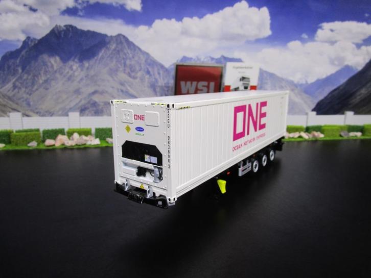 Wsi 04-2201 & 03-1010 ONE 40FT Reefer Container & Chassis, Hobby en Vrije tijd, Modelauto's | 1:50, Nieuw, Bus of Vrachtwagen