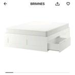 Ikea Brimnes bed met 4 lades, Ophalen, Gebruikt, Wit, Tweepersoons