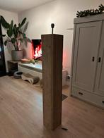 Stoere stijgerhouten lamp met 2 stoffen kappen, wit en taupe, Huis en Inrichting, Ophalen, Zo goed als nieuw, 150 tot 200 cm