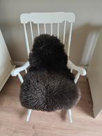 Schommelstoel met echte  schapenvacht, Huis en Inrichting, Stoelen, Ophalen, Bruin, Eén