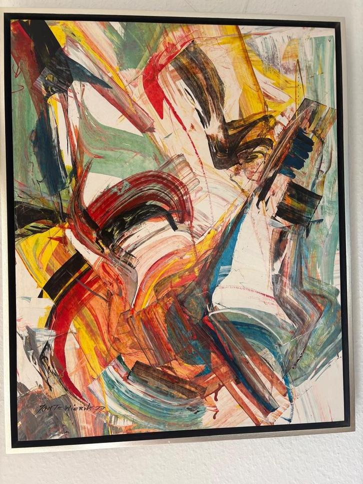 Jan te Wierik - Abstract Schilderij, Antiek en Kunst, Kunst | Schilderijen | Abstract, Ophalen
