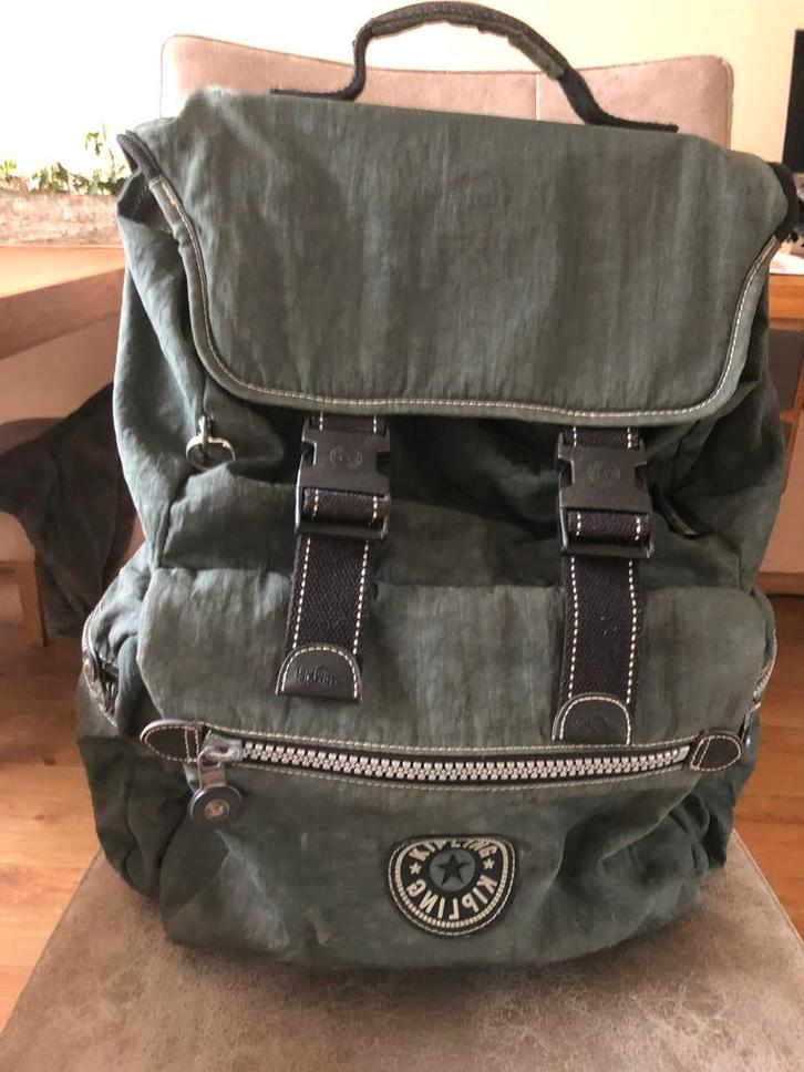 Kipling Tas - Als Nieuw - Groen, Sieraden, Tassen en Uiterlijk, Tassen | Rugtassen, Zo goed als nieuw, Kipling, 25 tot 40 cm, 30 tot 45 cm