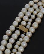 Zoetwater parel ketting dames 14k gouden fraai slot 85cm, Ophalen of Verzenden, Goud, Ketting, Met edelsteen