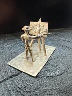 Zilveren miniatuur schilder met schilderij, Antiek en Kunst, Ophalen of Verzenden