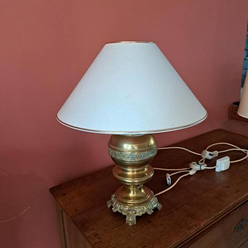 Antieke Koperen Tafellamp, Antiek en Kunst, Antiek | Lampen, Ophalen of Verzenden