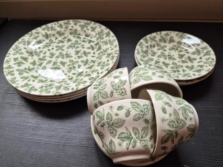 Churchill Ikea groen wit serviesdelen, Huis en Inrichting, Woonaccessoires | Onderzetters, Gebruikt, Ophalen of Verzenden