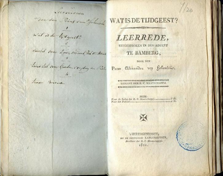 Alexander von Hohenlohe: Wat is de tijdgeest? ea geschriften, Boeken, Godsdienst en Theologie, Gelezen, Christendom | Katholiek