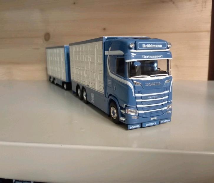 Scania S Brühlmann combinatie Tekno, Hobby en Vrije tijd, Modelauto's | 1:50, Nieuw, Bus of Vrachtwagen, Tekno, Ophalen of Verzenden