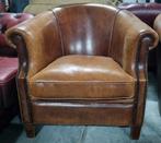 Set van 2 schapenleren club fauteuils + BEZORGING GRATIS, Gebruikt, Chesterfield, Ophalen of Verzenden, 75 tot 100 cm