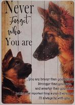 Duitse herder met pup tekst reclamebord van metaal wandbord, Info@deconoord.nl, Deco Noord, Nieuw, Ophalen of Verzenden