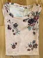 Shirt fluweel oud roze met bloemmotief korte mouwen maat M, Kleding | Dames, T-shirts, Maat 38/40 (M), Nieuw, Ophalen of Verzenden