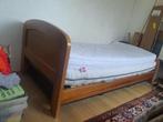 90x190 hout bed + uitschuifbaar gastbed + 2 matressen, 190 cm of minder, 90 cm, Gebruikt, Eenpersoons