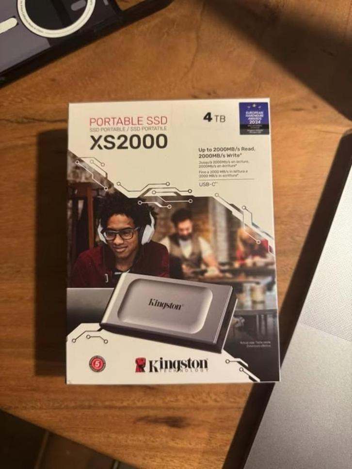 Kingston XS2000 4TB Zilver, Computers en Software, Harde schijven, Nieuw, Desktop, Extern, SSD, Ophalen of Verzenden