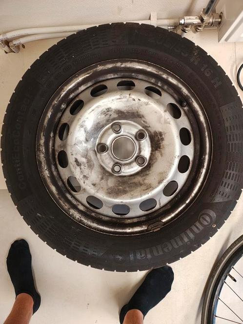 4x Stalen velgen met zomerbanden. 16 inch 5x112 vw golf, Auto-onderdelen, Banden en Velgen, Velg(en), Zomerbanden, 16 inch, 205 mm