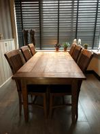 Te koop, teakhouten eethoek met 6 stoelen, Huis en Inrichting, Complete eetkamers, Ophalen, Gebruikt, Teakhout, 4 tot 6 stoelen