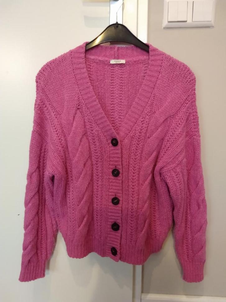 Peserico fuchsia wollen vest, Kleding | Dames, Truien en Vesten, Zo goed als nieuw, Maat 42/44 (L), Roze, Ophalen of Verzenden