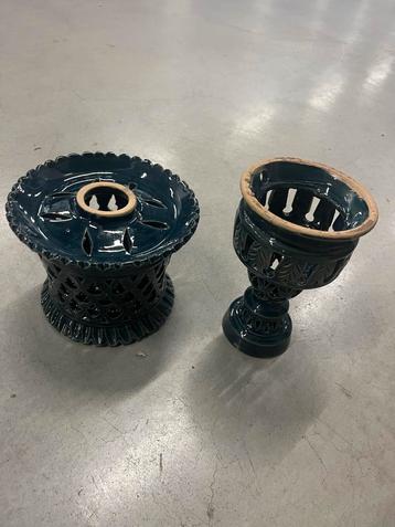 Keramische Windlichten met Ajourpatroon beschikbaar voor biedingen