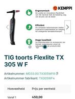 Kemppi TIG Toorts TX 305 WF - 8 Meter Watergekoeld, Ophalen of Verzenden