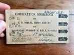 WO2 Amerikaans Rifle BAR Garand M1903 scorebook 1943 named, Ophalen of Verzenden, Nederland, Boek of Tijdschrift