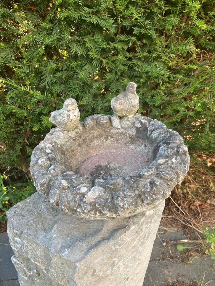 Betonnen Vogelbadje - 25 cm, Tuin en Terras, Tuinbeelden, Gebruikt, Dierenbeeld, Beton, Ophalen of Verzenden
