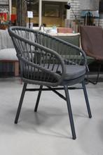 Partij nieuwe grijze tuinstoelen terrasstoel touw aluminium