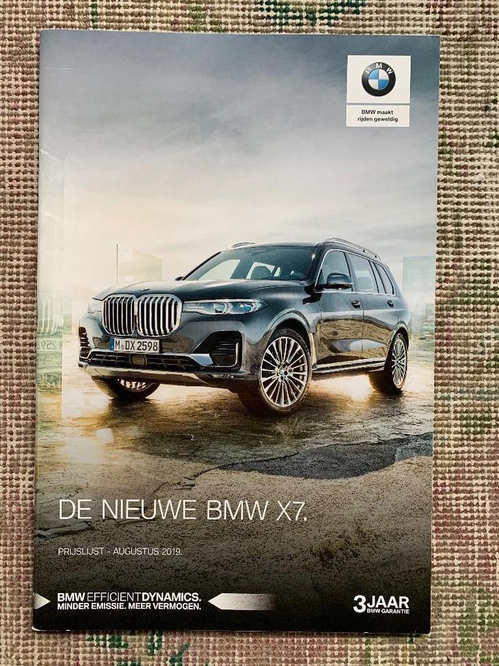 Nederlandse prijslijst BMW X7 2019 nieuw, Boeken, Auto's | Folders en Tijdschriften, Nieuw, BMW, Ophalen of Verzenden