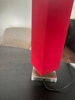 Touch lamp met rode kap, Huis en Inrichting, Lampen | Tafellampen, Ophalen of Verzenden, Zo goed als nieuw, Metaal, Minder dan 50 cm