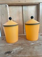 Vintage Rosti Mepal Iso  voorraadbus oranje/geel set van 2, Huis en Inrichting, Keuken | Potten en Pannen, Ophalen of Verzenden